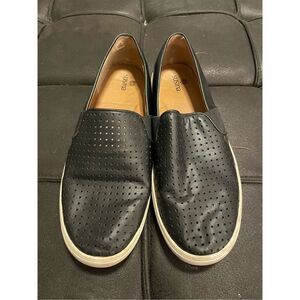 Susina Black Perforated Vegan Leather Loafers Sneakers Shoes Flats Women Sz 9